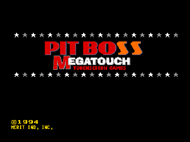 Pit Boss Megatouch II (9255-10-01 ROE, Standard version) Title Screen